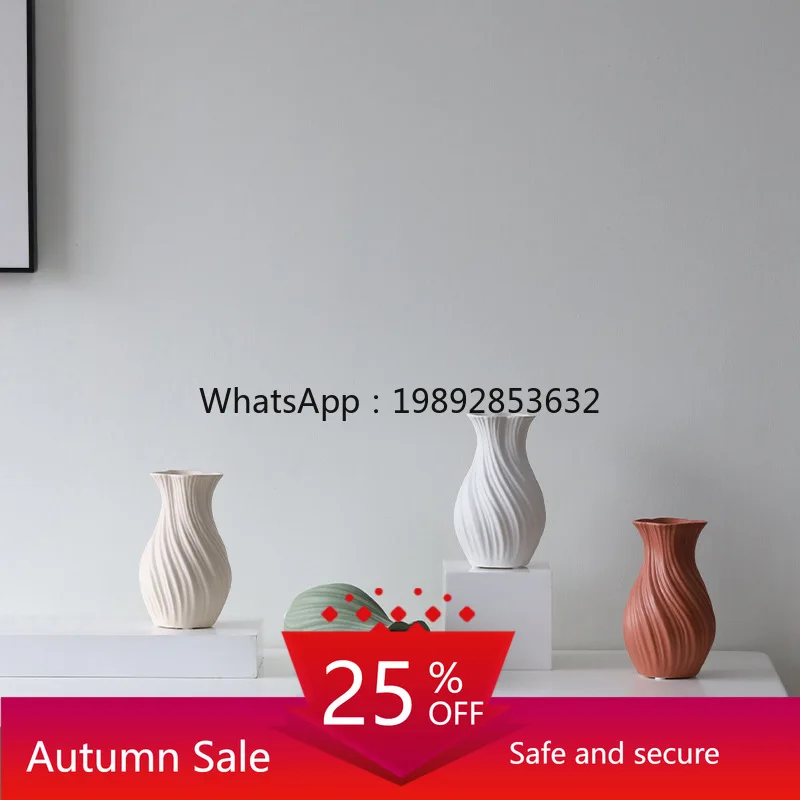 

LYY Ceramic Vase Ornament High-End Living Room Desktop Flower Arrangement Decorative Flower Vessel Light Luxury