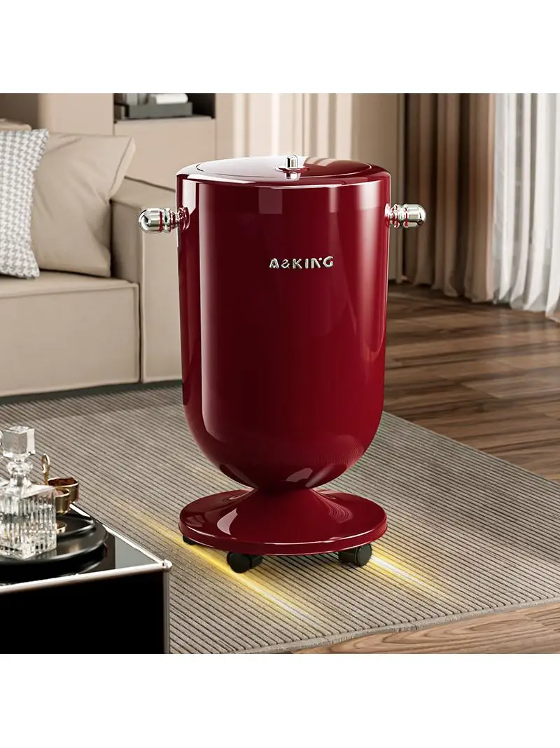 

Double Barrel Trash Can with Cover Wheels Quiet Lowering High End Sensation Sanitary Bucket Paper Trash Can Household Cleanin...