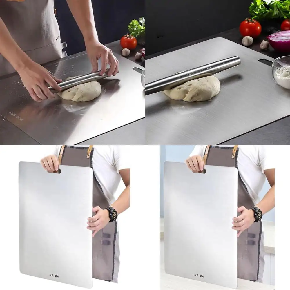 

Большая разделочная доска из нержавеющей стали 304 размером 23,6 x 19,3 — идеально подходит для мяса, овощей, фруктов, рыбы и сыра, легко чистится