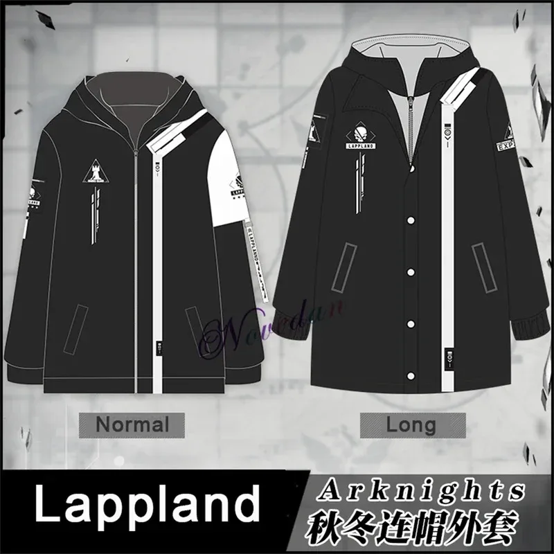 2026 juego Arknights Rhodes Island cremallera Sudadera con capucha Anime guardia Lappland Cosplay chaqueta abrigo largo Harajuku ropa de calle abrigos y Jack