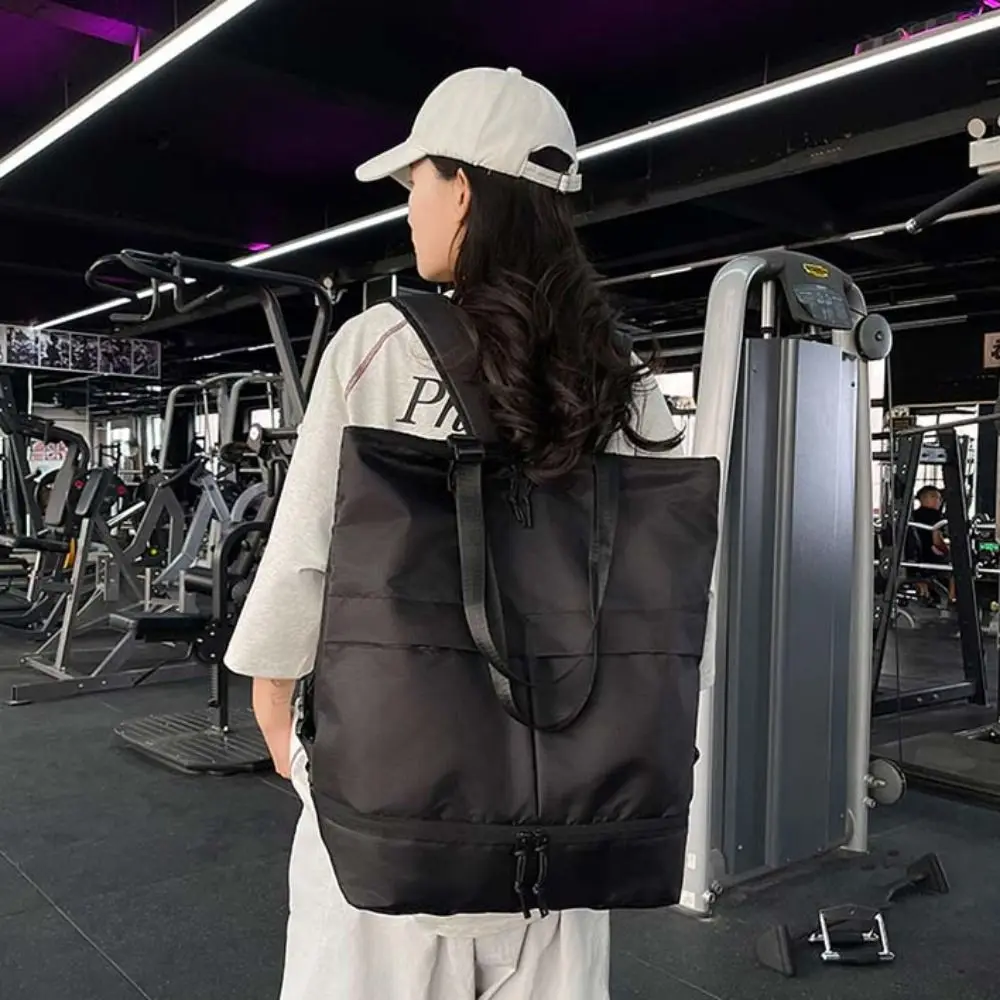 أكسفورد القماش حقيبة ظهر قابلة للطي مقاوم للماء المحمولة اللياقة البدنية حقيبة كتف سعة كبيرة حقيبة يد طلاب المدارس على ظهره السفر #4