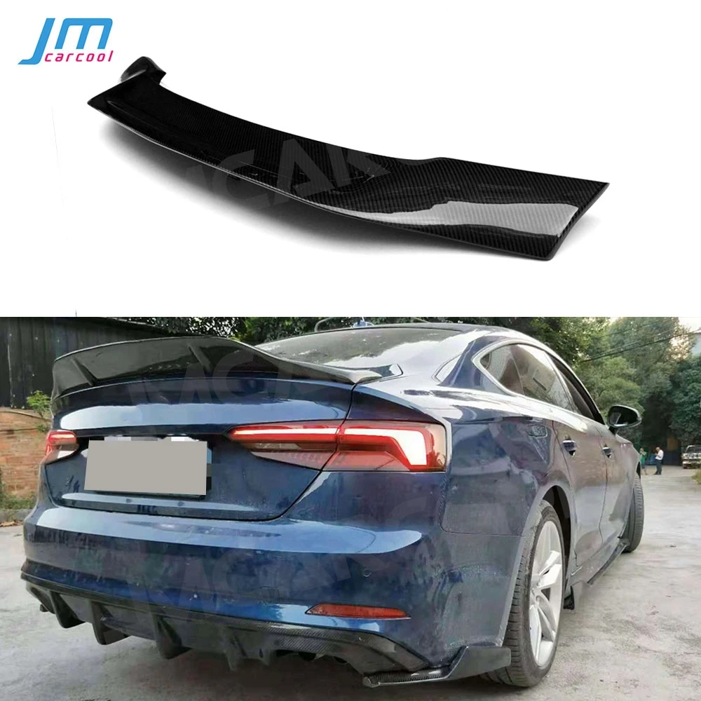 

JMCARCOOL Carbon Fiber Car Accessorise Rear Trunk Boot Spoiler Lip Wings for Audi A5 S5 RS5 Coupe/Sedan 2013-2018 Body Kits