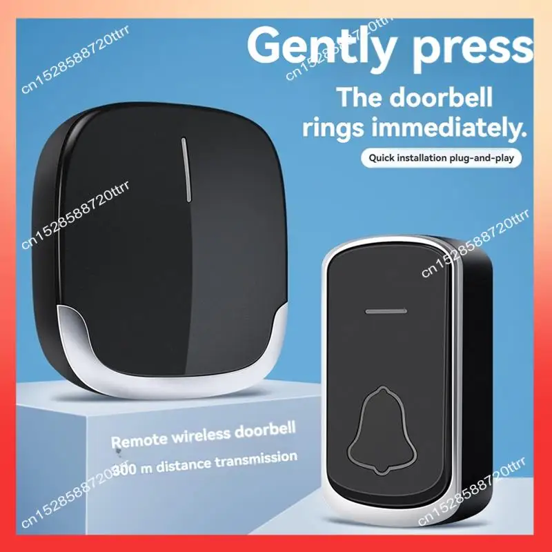 ABNR Electronic Remote Doorbell Flashing Doorbell Remote Doorbell Smart Call Doorbell Music Wireless Doorbell EU Plug