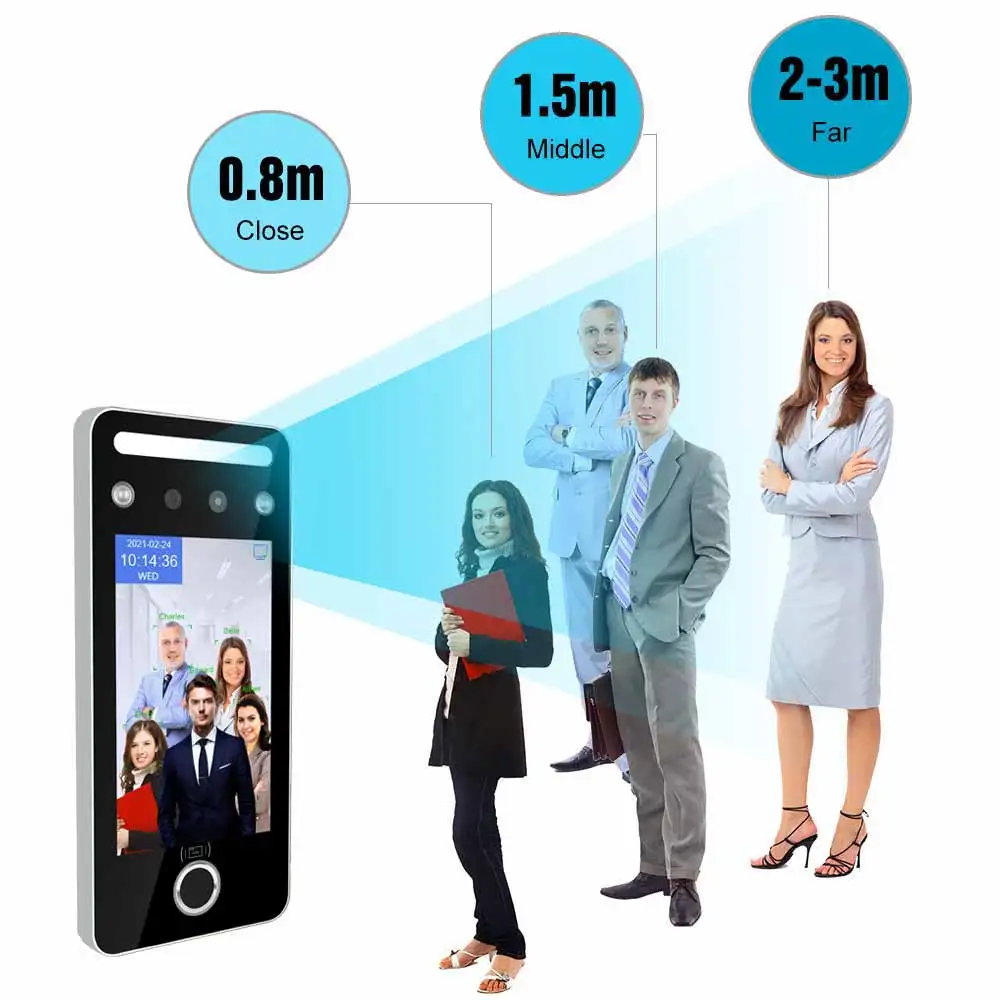 Biometric Time Recording Wifi TCP/IP AI Face Recognition Fingerprint Time Attendance Access Control Machine With Cloud Software