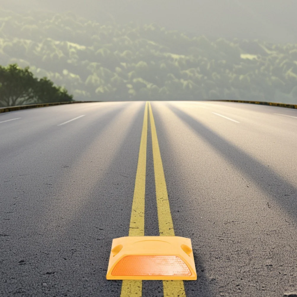 2Pcs Traffic Road Studs Reflective Pavement Markers for Street Safety High Visibility Night Driving Reflectors Reusable Plastic