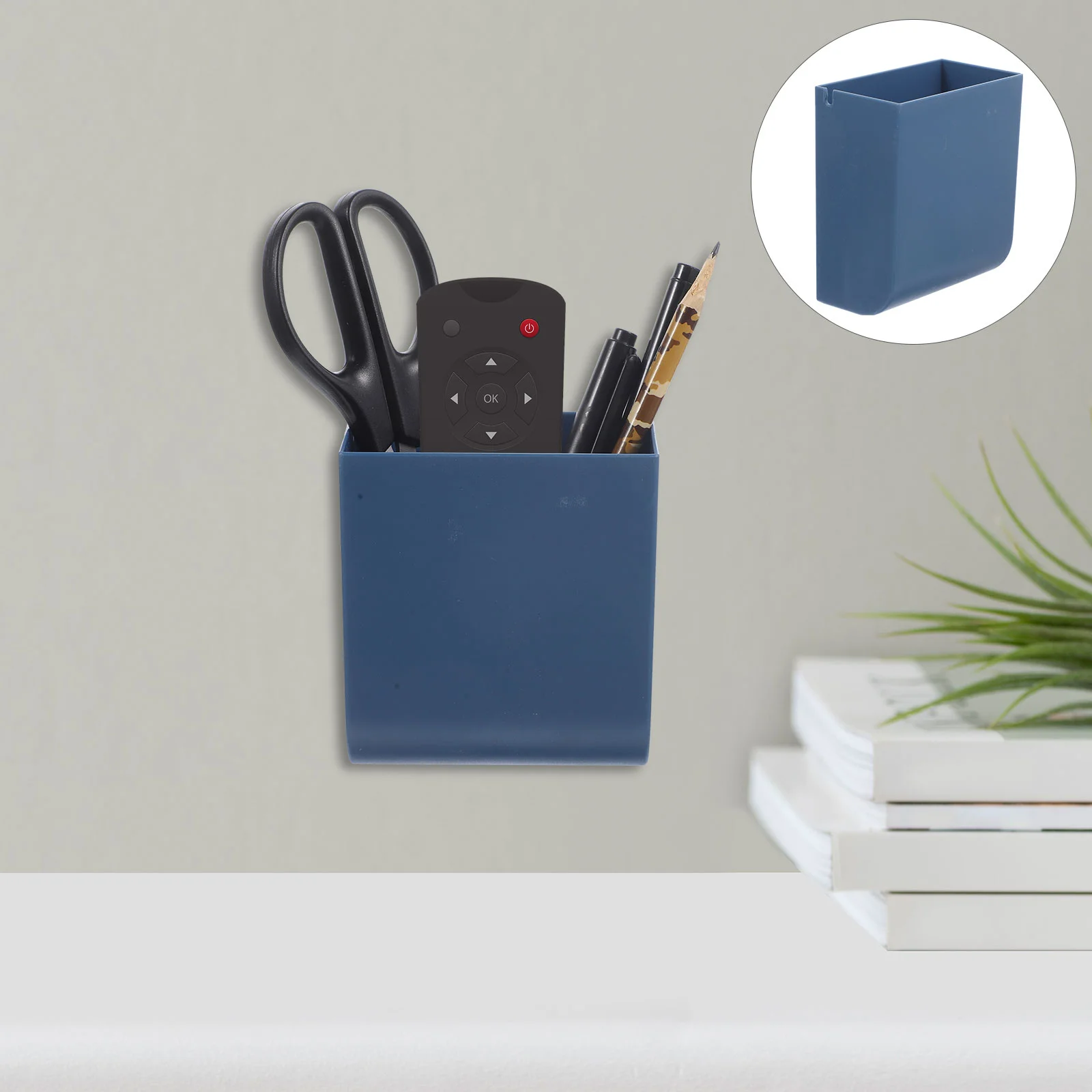 

2 Pcs -piece Punched Square Pen Holder Smartphone Bracket Wall Mounted Cell Holders Charging Stand Organizer Pencil