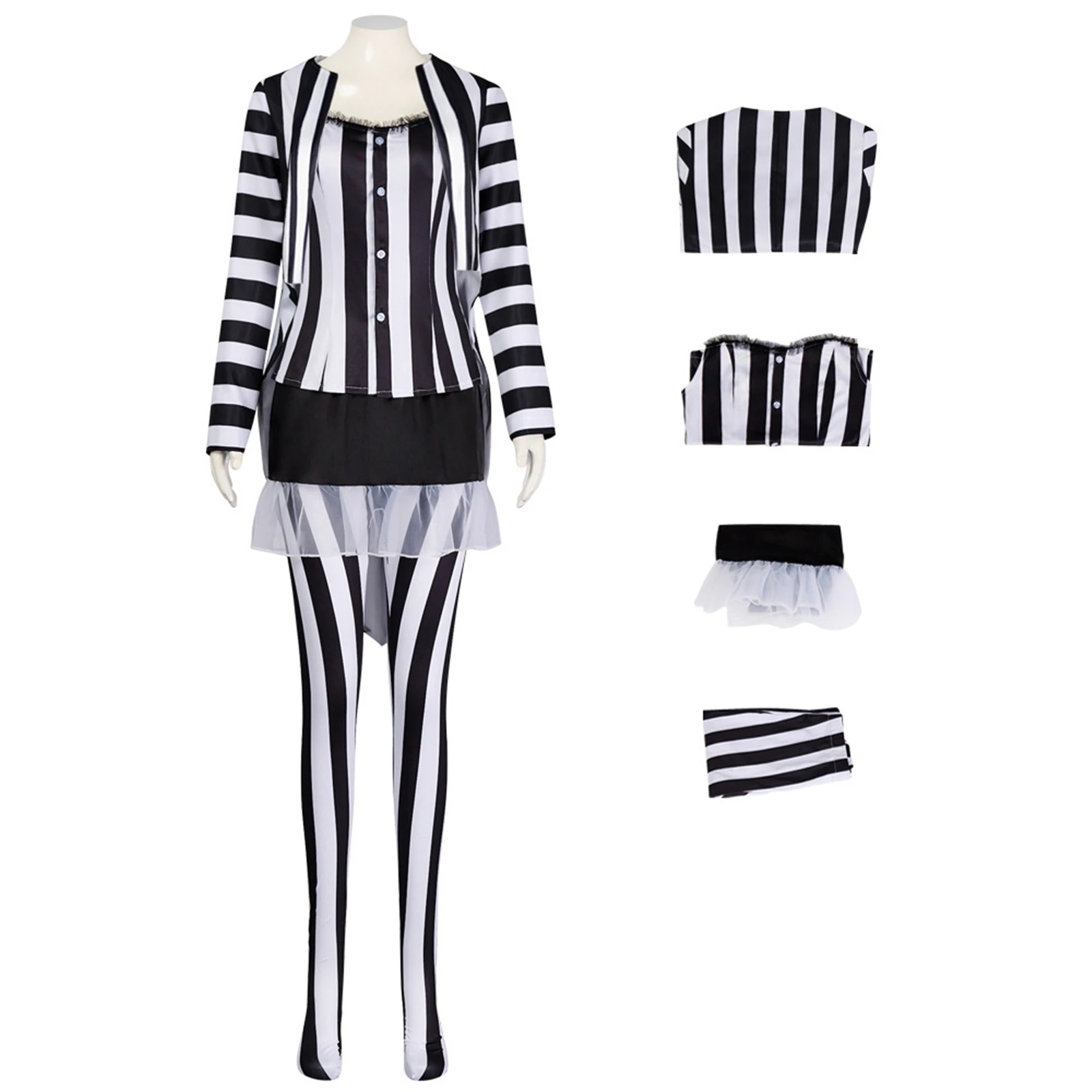 Juice Wedding Cosplay Costume Black and White Striped Uniform Infernal Master Michael Fancy Clothes Halloween Party Suit