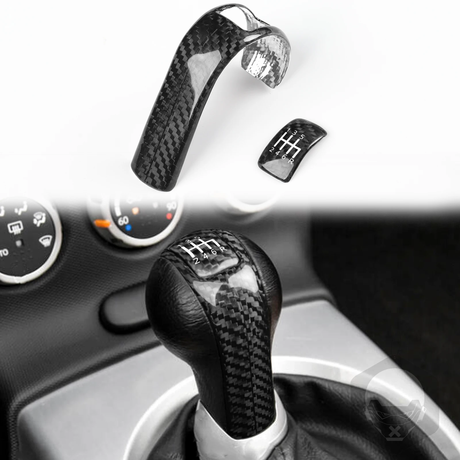 For Nissan 350Z Z33 2003 2004 2005 2006 2007 2008 2009 Real Dry Carbon Fiber Gear Shift Knob Car Modifications Trim Accessories