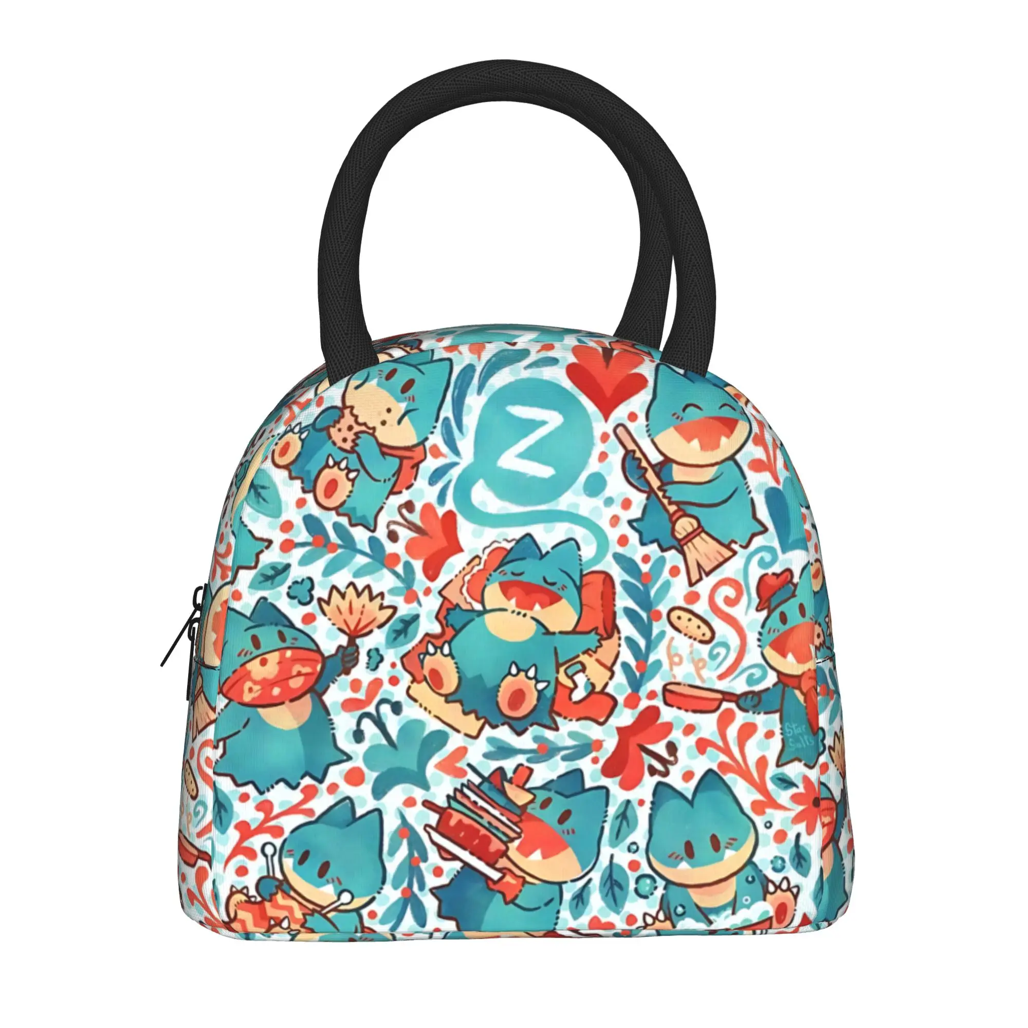 Cartoon Pokemon Theme Handbag Insulated Lunch Bag Meal Pack Rice Bag  bolsa Student Bento Lunch Handbag Insulation