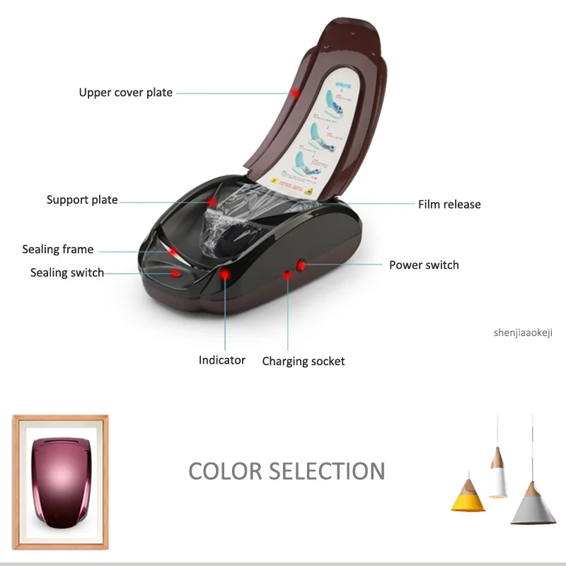 Lm-100s máquina de filme de sapata inteligente casa automática de uma vez máquina de cobertura de sapato com usando a função de memória 200 pces sapatos cobrir