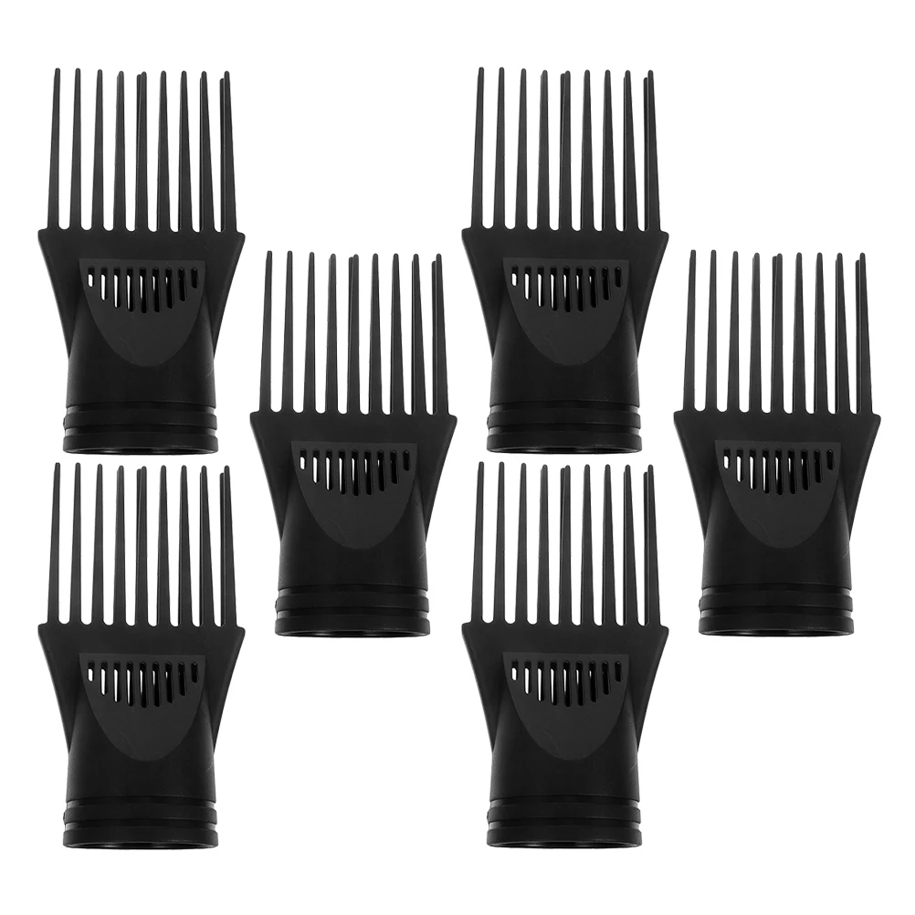 6pcs Blow Dryer Comb Attachments Heat Resistant Universal Styling Tool for Hair Dryer Nozzle Diffuser Travel Daily Use
