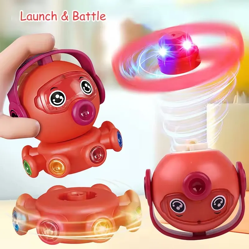 Brinquedo giratório brilhante do polvo dos desenhos animados, brinquedo interativo educacional da luz do polvo dos desenhos animados para crianças