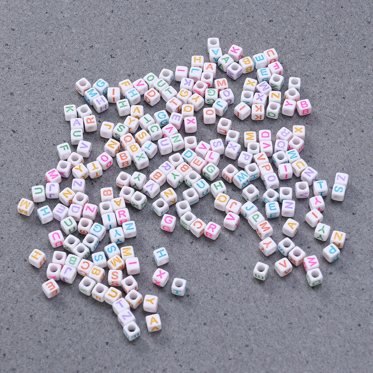 200Pieces 6Mm Colorful Acrylic Letter Beads Cube Shape A-Z Alphabet Beads for DIY Jewelry Crafting Party Games Learning