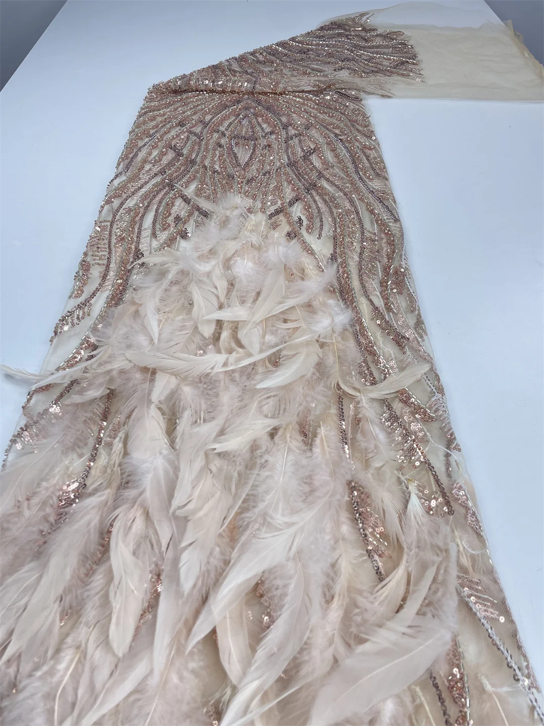 

3D перо, высокое качество, 2018, африканское кружево, нигерийский тюль, кружевная ткань, вышивка бисером, вечернее платье с блестками, французское для шитья