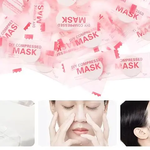 Masque Facial compressé jetable, 50/100 pièces, Portable, Non tissé, serviette pour le visage, pièces de monnaie, tissus enveloppés en coton, nouveauté