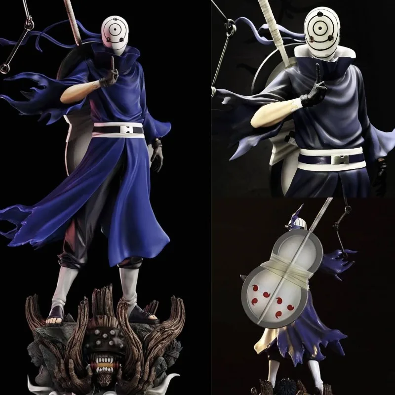 43cm Anime Peripherals Figure Uchiha Obito Double Headed Replaceable Anime Model Desktop Ornament Decorations Children Toys Gift