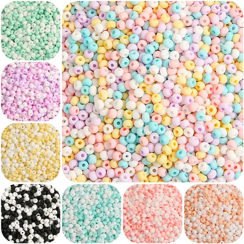 2mm 3mm 4mm Matte Macaroon Color Glass Seed Beads 8/0 Uniform Round Spacer Beads For DIY Handmade Jewelry Making Accessories