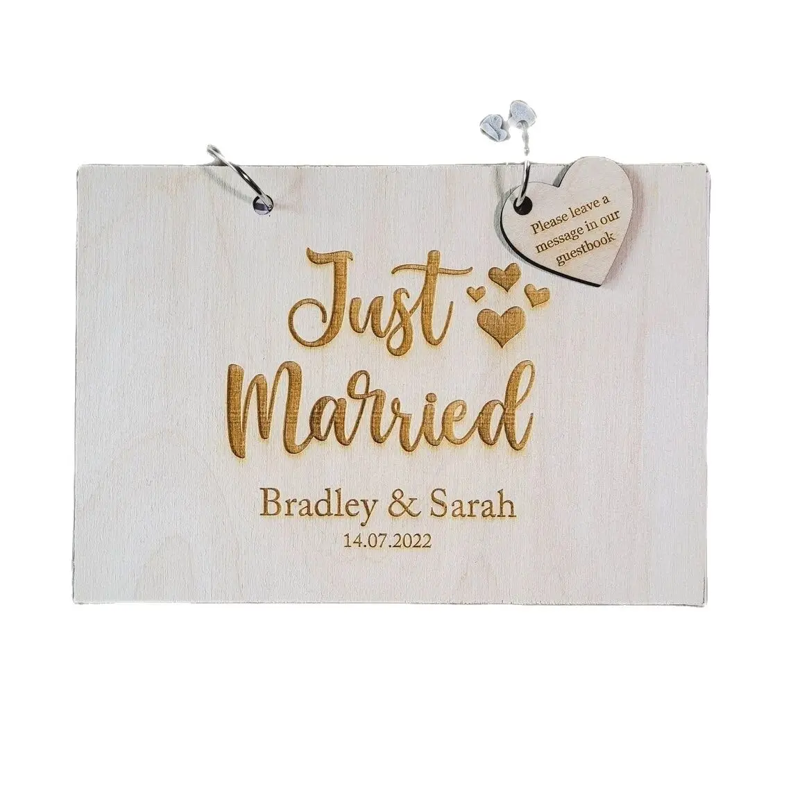 Just Married Wooden Wedding Guest Book | Rustic Wedding Decor | Wooden Guest Book Alternative | Unique Wedding Guestbook