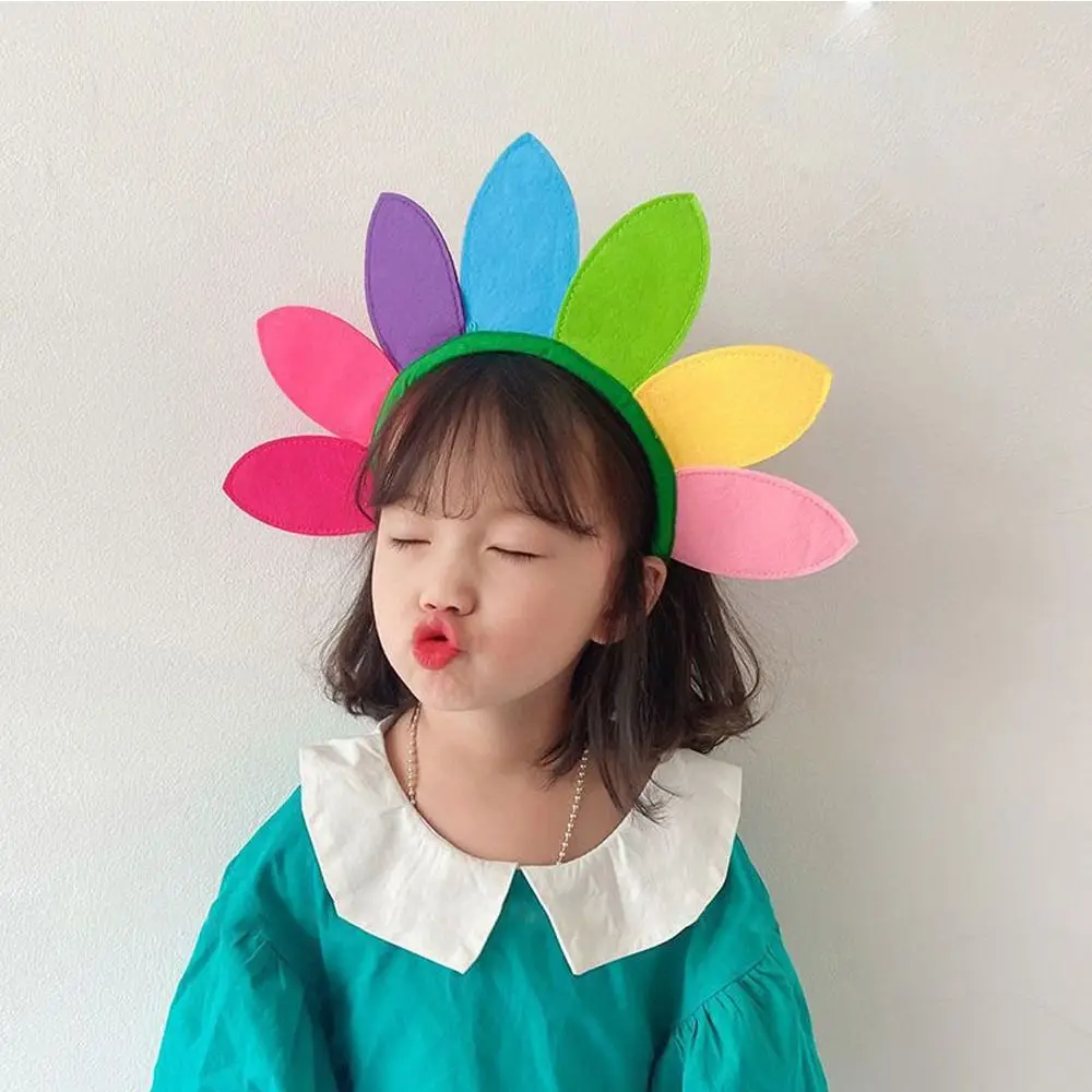 

Funny Hair Accessory Multi-color Niche Design Cloth Girl Hair Band Sunflower Headband Kids Hair Hoop Children's Day Headdress