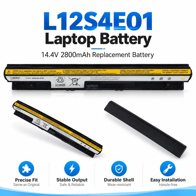 For Lenovo Laptop Replacement Battery L12L4A02 L12S4E01 Fully Compatible for G400S G500S G405S G500 Notebook Battery