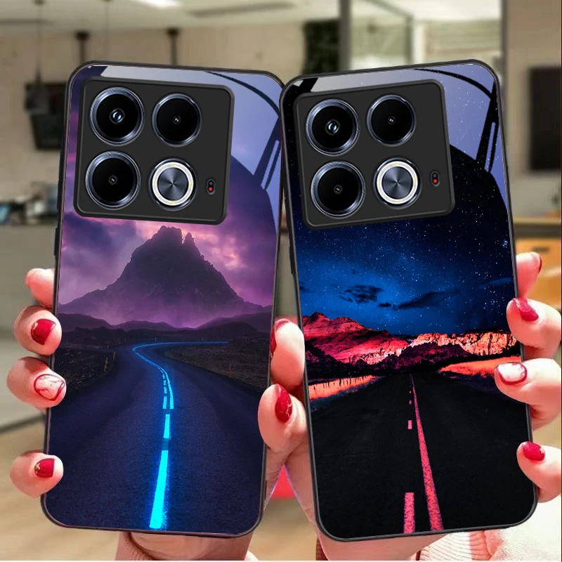 Highways and Volcanoes For Infinix Note 40 4G 30i Note12 96 Smart 8 Hot 9 Play Hot10 11S 12 20i 50 Pro Plus 5G glass phone case