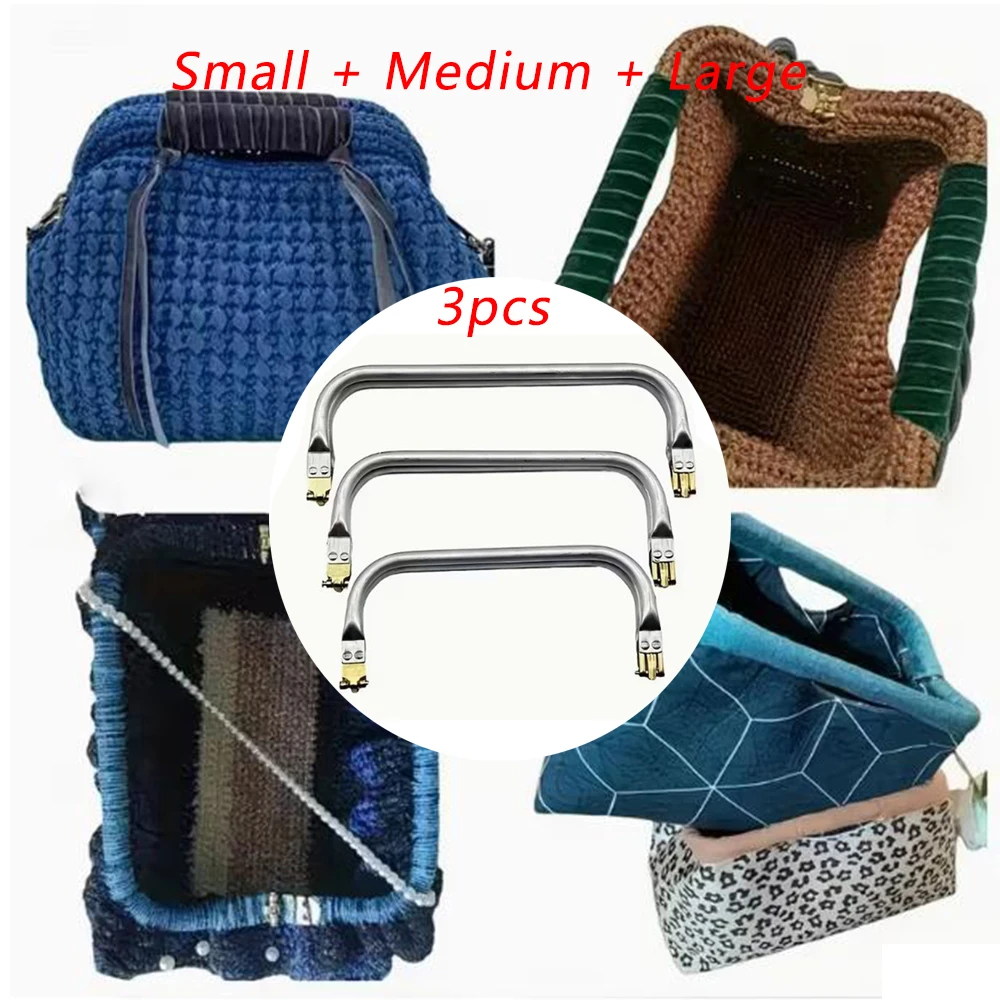 3Pcs Random Color DIY Wallet Frame Rectangular Lock Frame with Internal Tube Support, Used for Knitting, Wallet Making, Sewing Bags, Clutch Bags, Crafts, U-Shaped Handle Frame, DIY Sewing Craft Replacement Parts, Bag Accessories, Sewing Accessories
