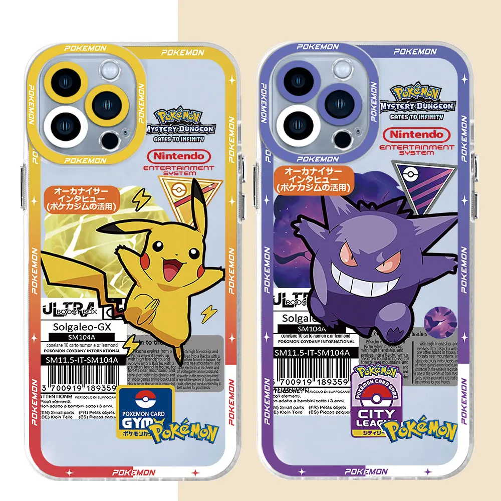 Phone Case for iPhone 15 Pro Max 13 14Pro XSmax 7 8 Plus 11pro 6 X XS 12 Mini 6 Clear Fundas Cover Pokemon Gengar Greninja Anime - náhled 6