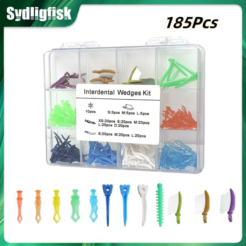 185Pc Dental Interdental Wedges Tulwar Wedges Tooth Gap Wedge Sectional Matrix Diamond Wedges Knife Adaptive Wedge Dentist Tools