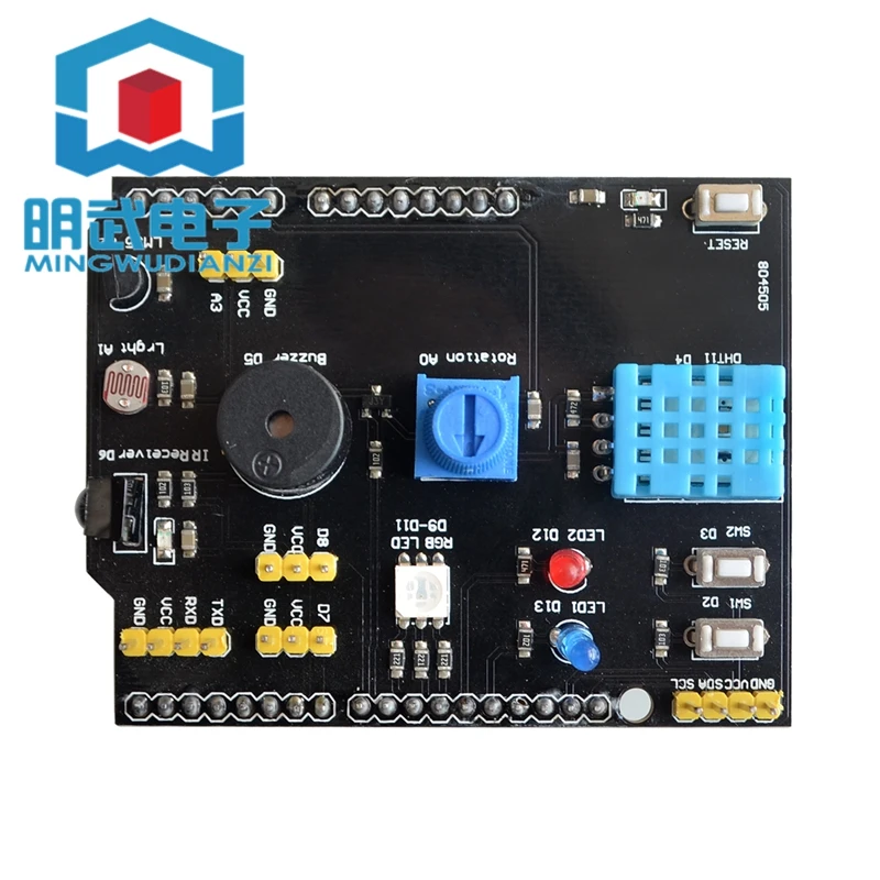 9-in-1 multi-function expansion board DHT11 temperature and humidity LM35 temperature buzzer compatible with UNO
