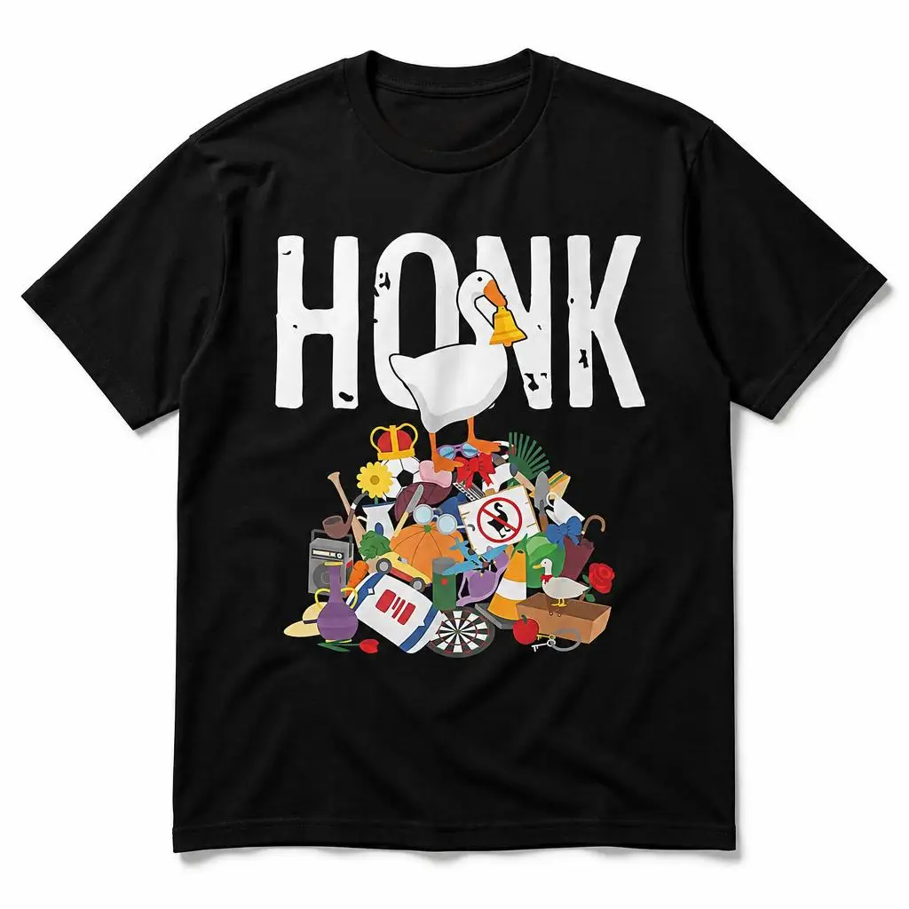 Goose Game Honk Untitled Goose T Shirts Casual Tees Short Sleeve Round Collar T-Shirt Pure Cotton Tops