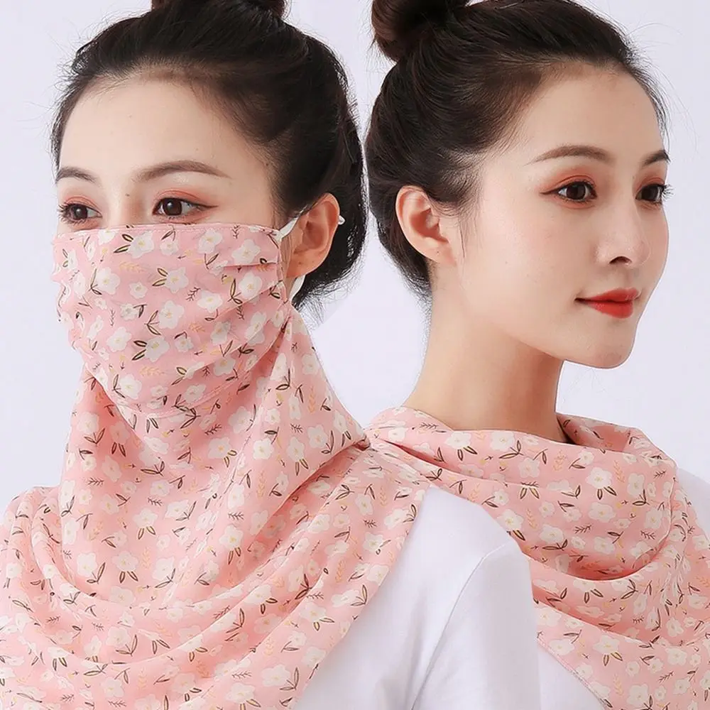 Summer Sunscreen Facial Ice Silk Mask Scarf UV Protection Thin Triangular Scarf For Outdoor Face Shield Neck Wrap Cover