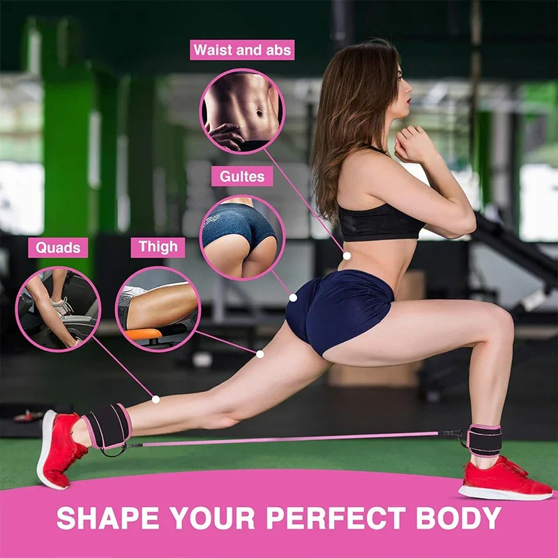 Ankle Strap Resistance Bands  Leg Strength Pull Rope Fitness Elastic Training  Yoga Pilate Crossfit Workout Gym Equipment Maap