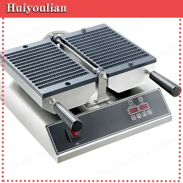Commercial Electronic Crispy Waffle Machine Stainless Steel Body Non-stick Pan Strip Cookie Machine
