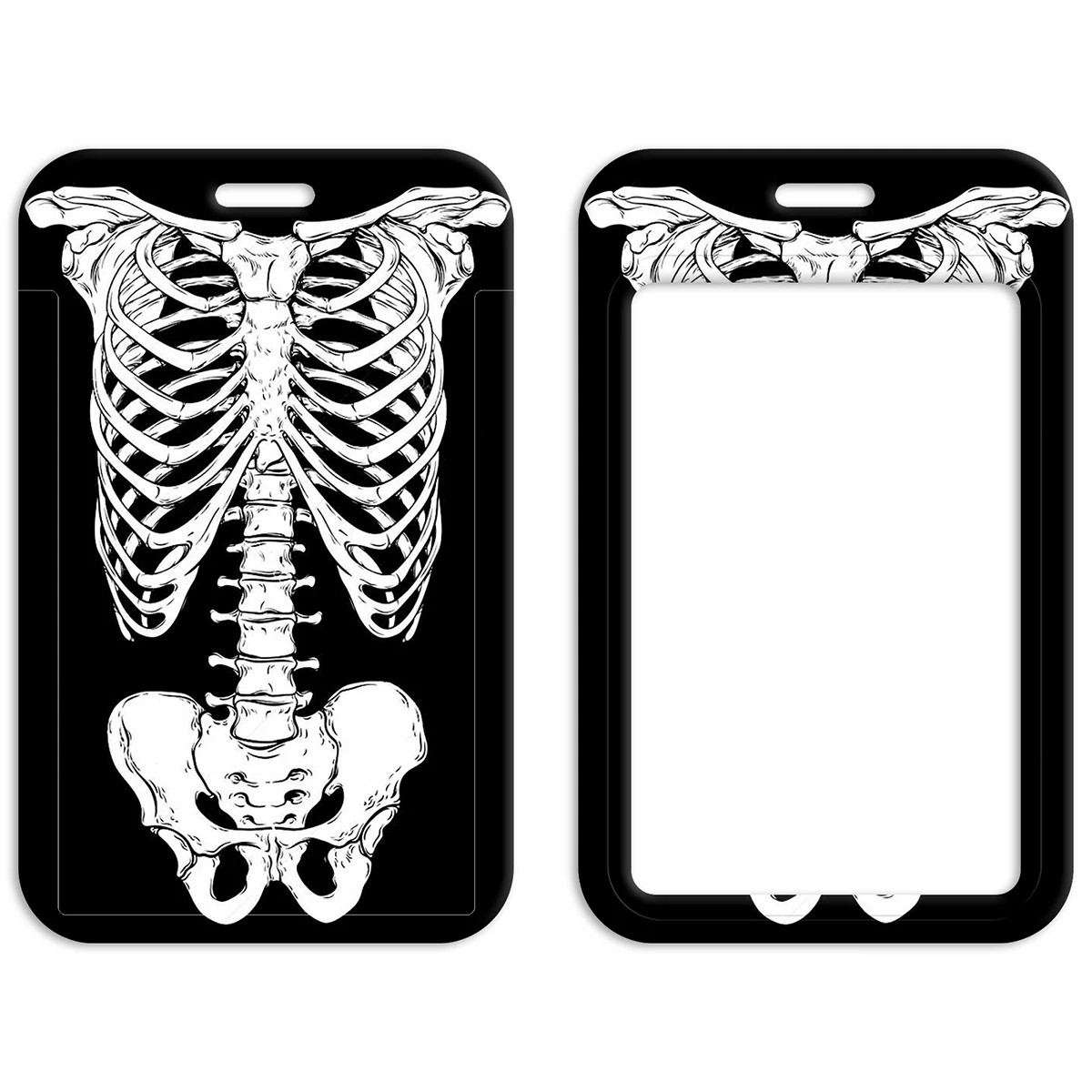 Skull Credential Holder Skeleton Lanyard Keychain
