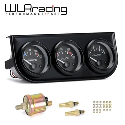 52mm Oil Temp Gauge+Water Temp Gauge+Oil pressure Gauge Meter With Sensor 3in1 Electronic Triple Gauge Kit Auto Car Meter TAG03