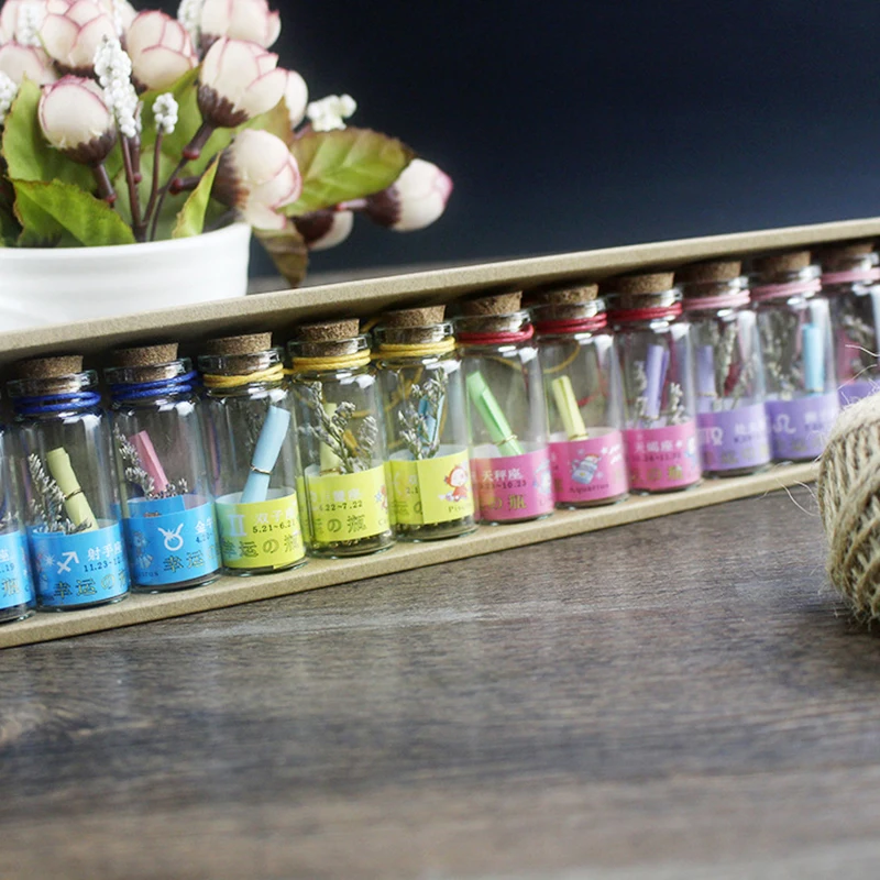 1PC Wooden Cork Glass Bottle Mini Starry Sky Bottle Wishing Bottle Table DIY Decoration Valentine's Day Gift