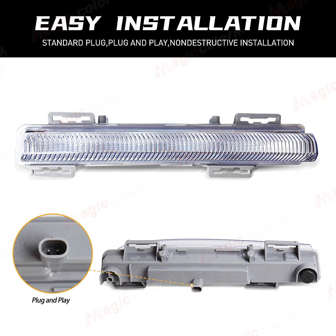 Car Front Daytime Running Light For Mercedes-Benz W204 W212 C250 C280 C350 E350 DRL Fog Lamp 12V A2049068900 A2049069000