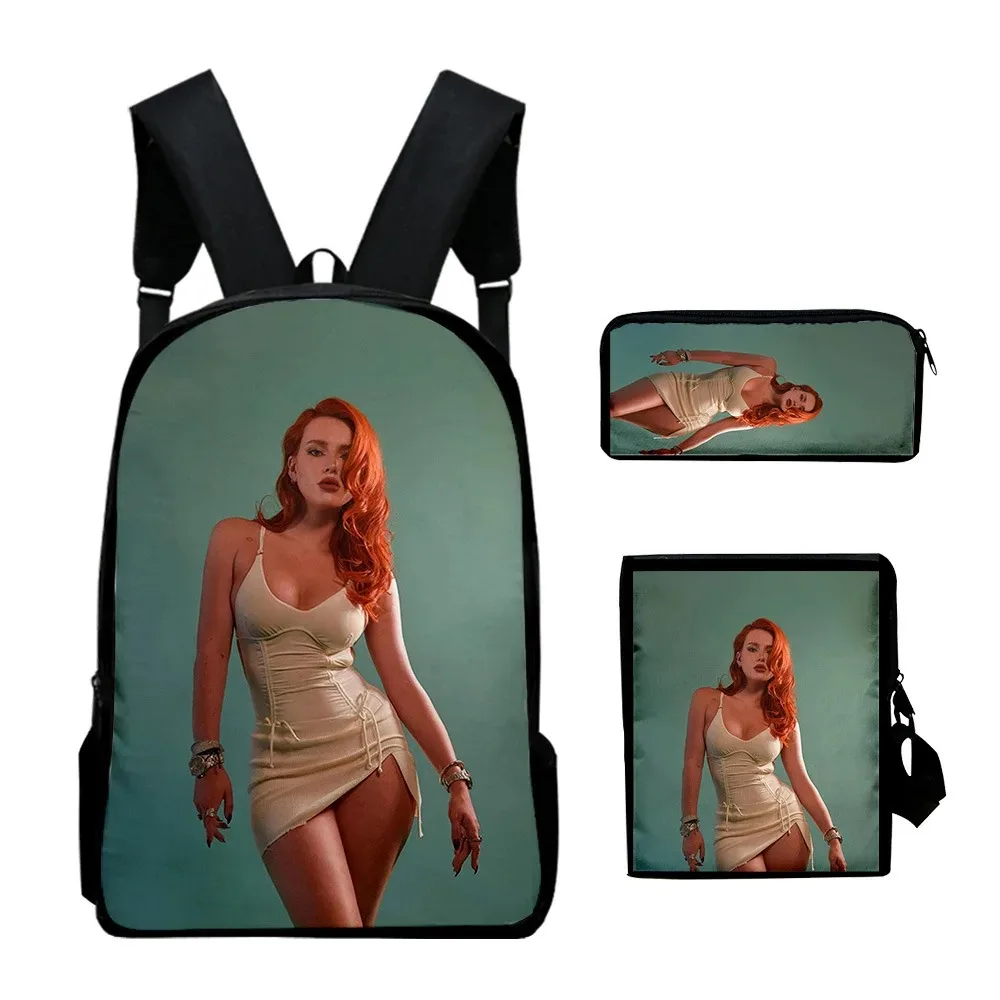 Backpack with 3d printing of bella thorne,3pcs/set,for school,laptop,backpack,shoulder bag,case,popular,harajuku