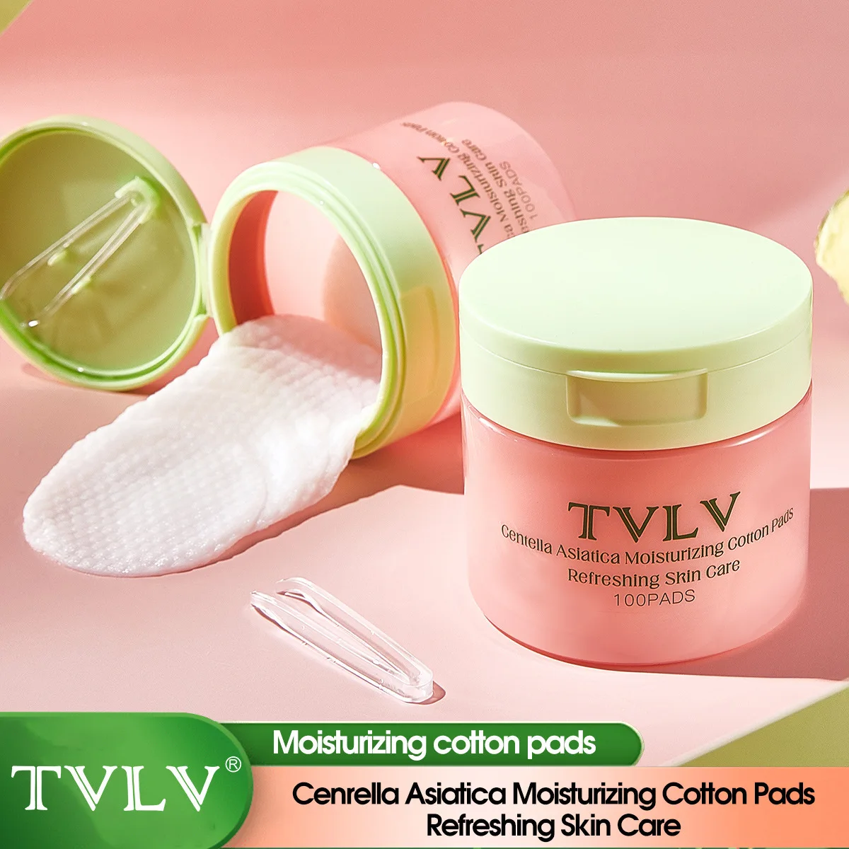 TVLV Centella Asiatica Hydrating Cotton Pads Deep Cleansing Brightening Essence Mask for Wet Compress