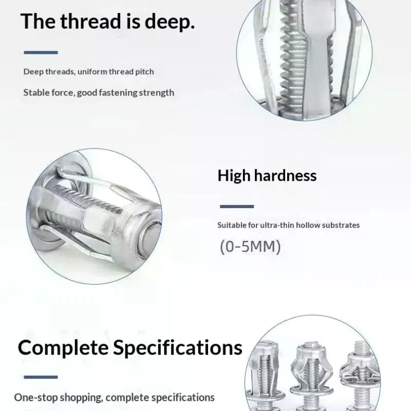 Petal Shape Rivet Nut Screw Bolt Kit Panel License Plate Clamp Lock Jack Nuts M4 M5 M6 M8Metal Rivetnut Auto Accessories 10pcs