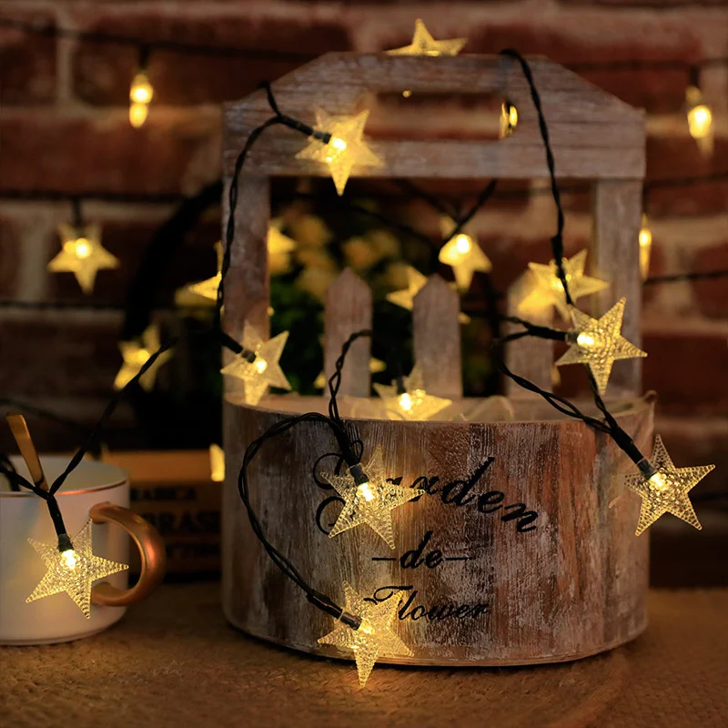 Y2K Estrela Solar String Lights para pátio, Decorações de Natal, Acrílico Luzes LED, ao ar livre, impermeável, Powered Pátio Luz, 287, 2023