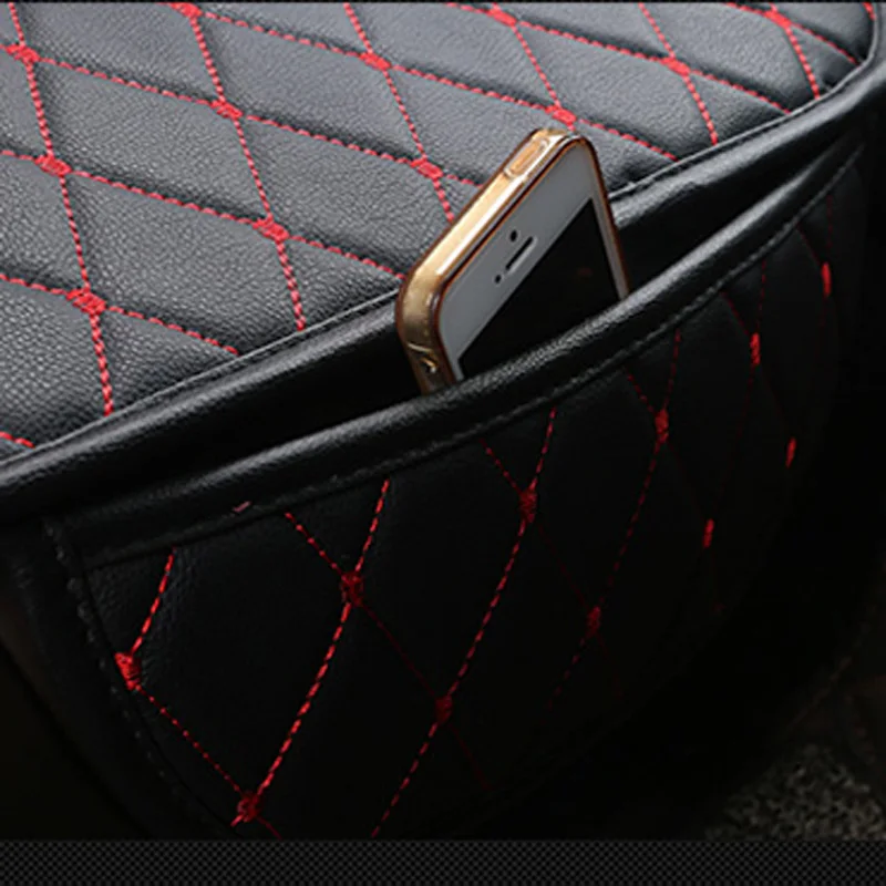 غطاء مقعد السيارة الجلدي لكرسي السيارات الأمامي والخلفي وسادة مقاومة للماء حامي عالمي من البولي يوريثان ملحقات داخلية للفصول الأربعة #4