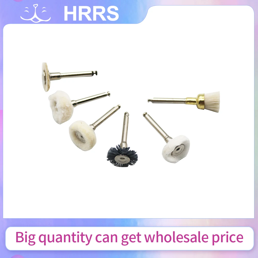 5pcs Dental Polishing Brush Wheel Wool Felt Cotton Plastic Nylon fiber Brushes Polisher Porcelain Grinding Buffing Tools