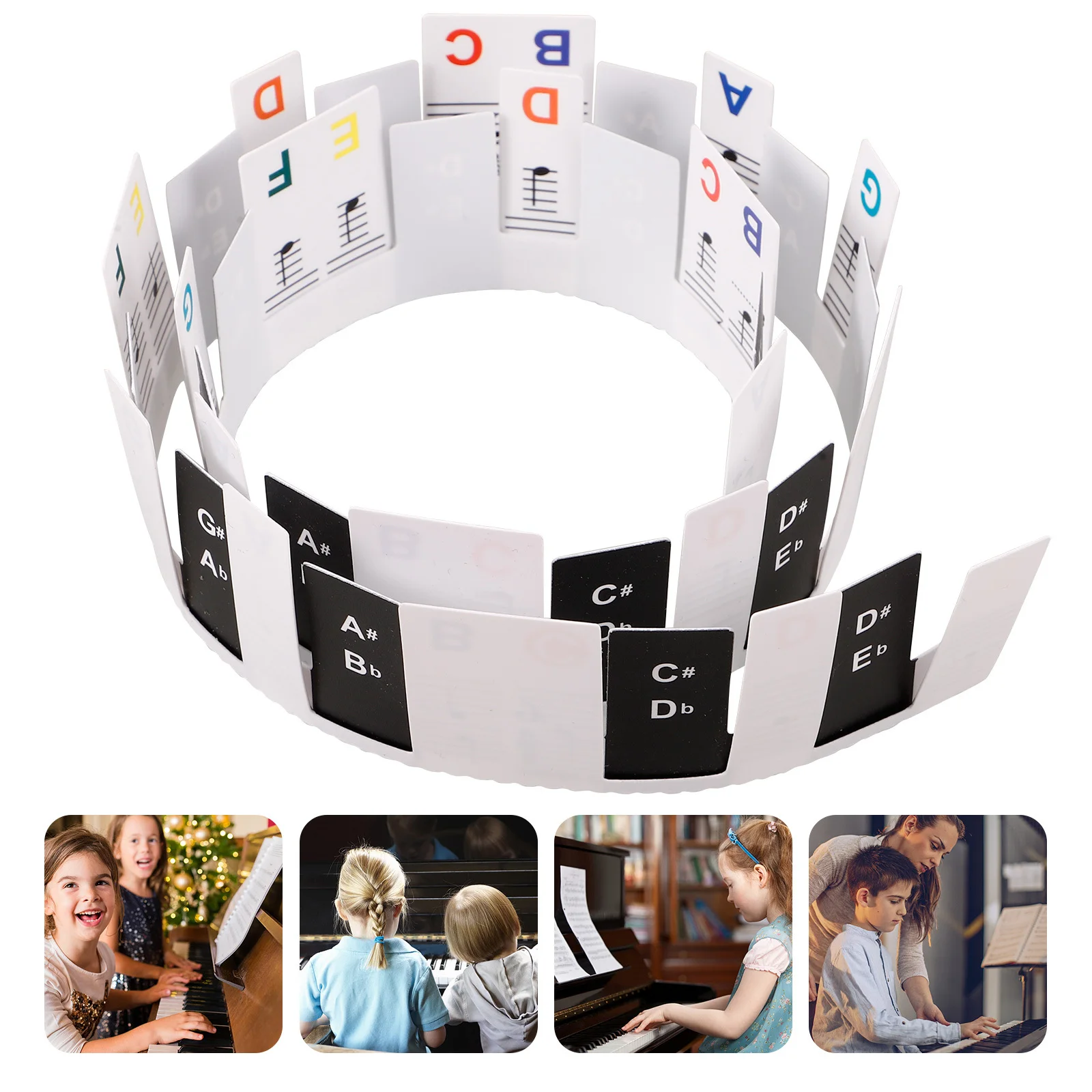 

2Pcs Piano Key Stickers Vibrant Colorful Design PVC Material Suitable 88- Easy Learning Process