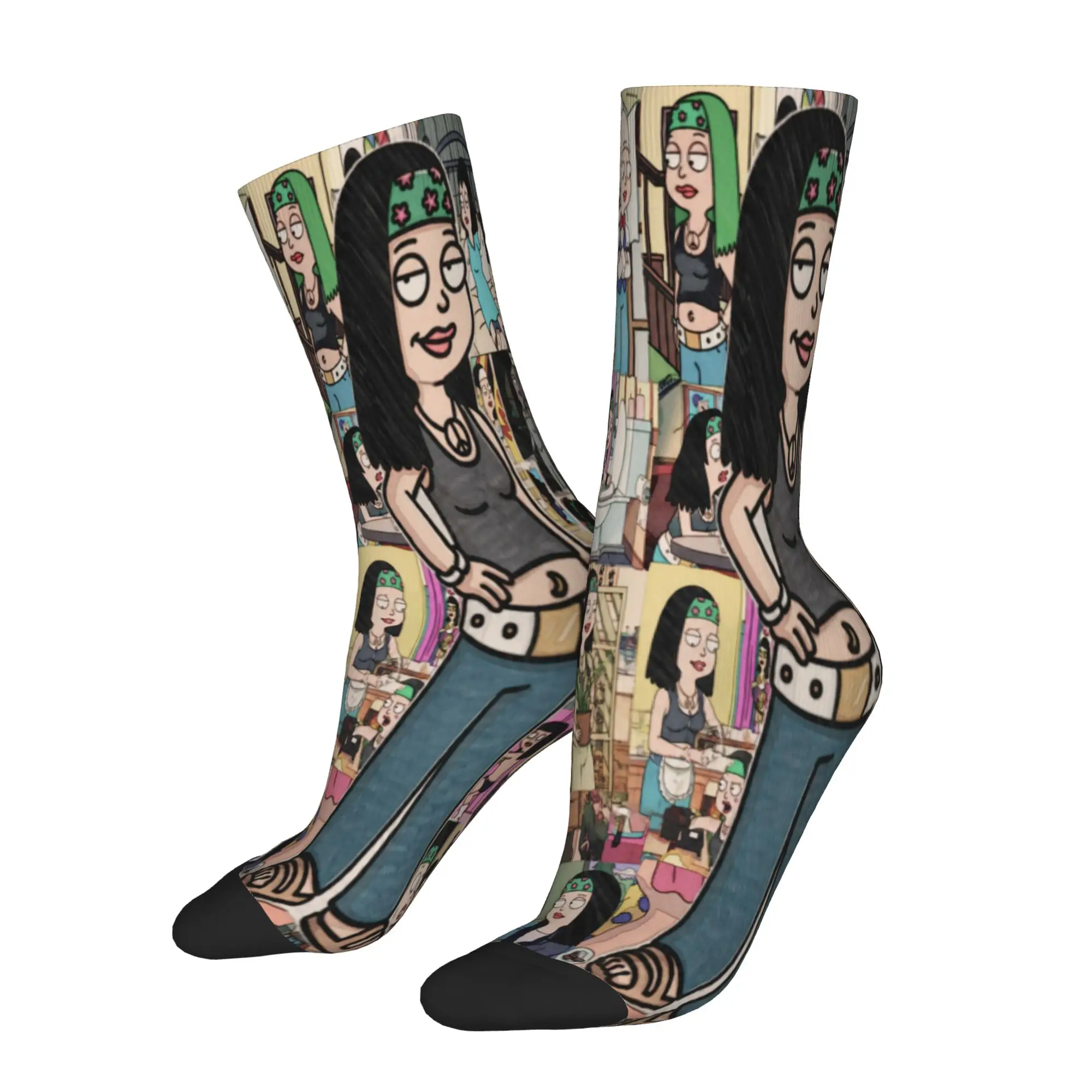 Americans Dads cartoon Accessories Men Women Socks Flexible  Skateboard Middle Tube Socks Cotton Little Small Gifts