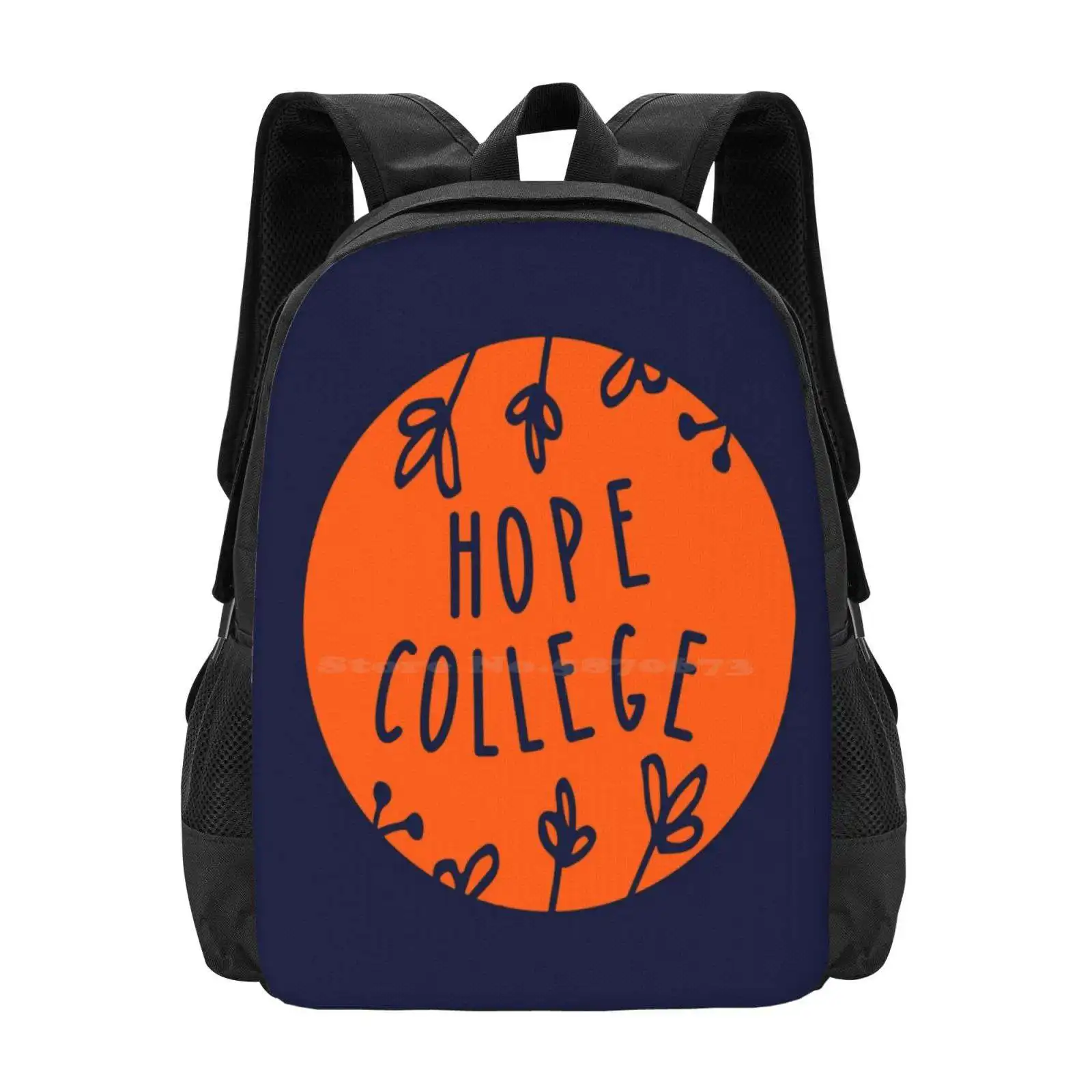 

Hope College ( Floral Circle ) Backpack For Student School Laptop Travel Bag Hope College Holland Hopeys Hope Dutch