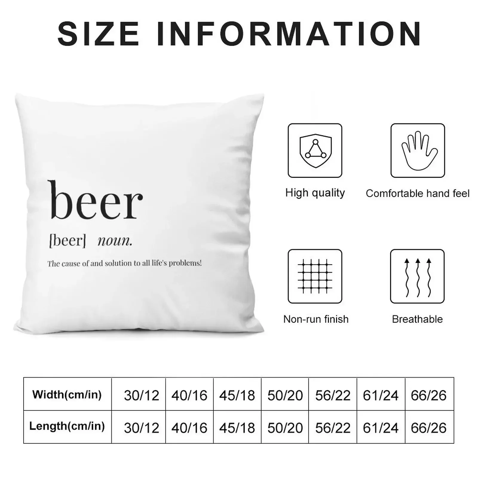 Beer Description Throw Pillow Rectangular Cushion Cover Covers For Sofas pillow