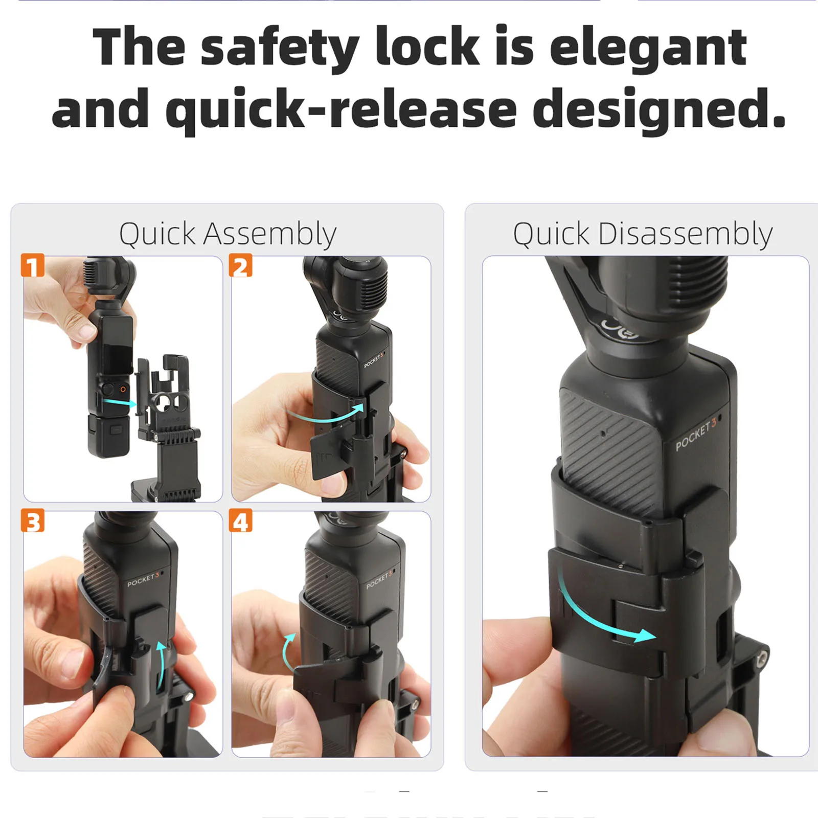 مشبك ظهر دوار 360 درجة لجيب OSMO 3 قابل للتمدد وقابل للطي كاميرا شفط مغناطيسية حامل تثبيت للجيب 3