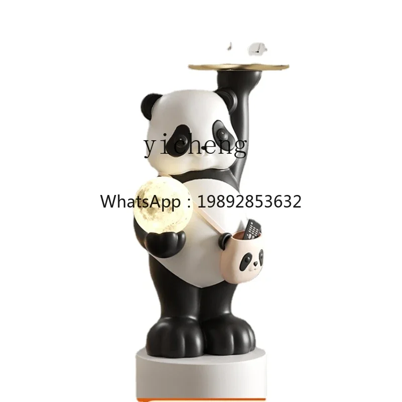 r5.13 Living Room Panda Large Floor Ornaments Entry Luxury Home TV Cabinet Bear Tray