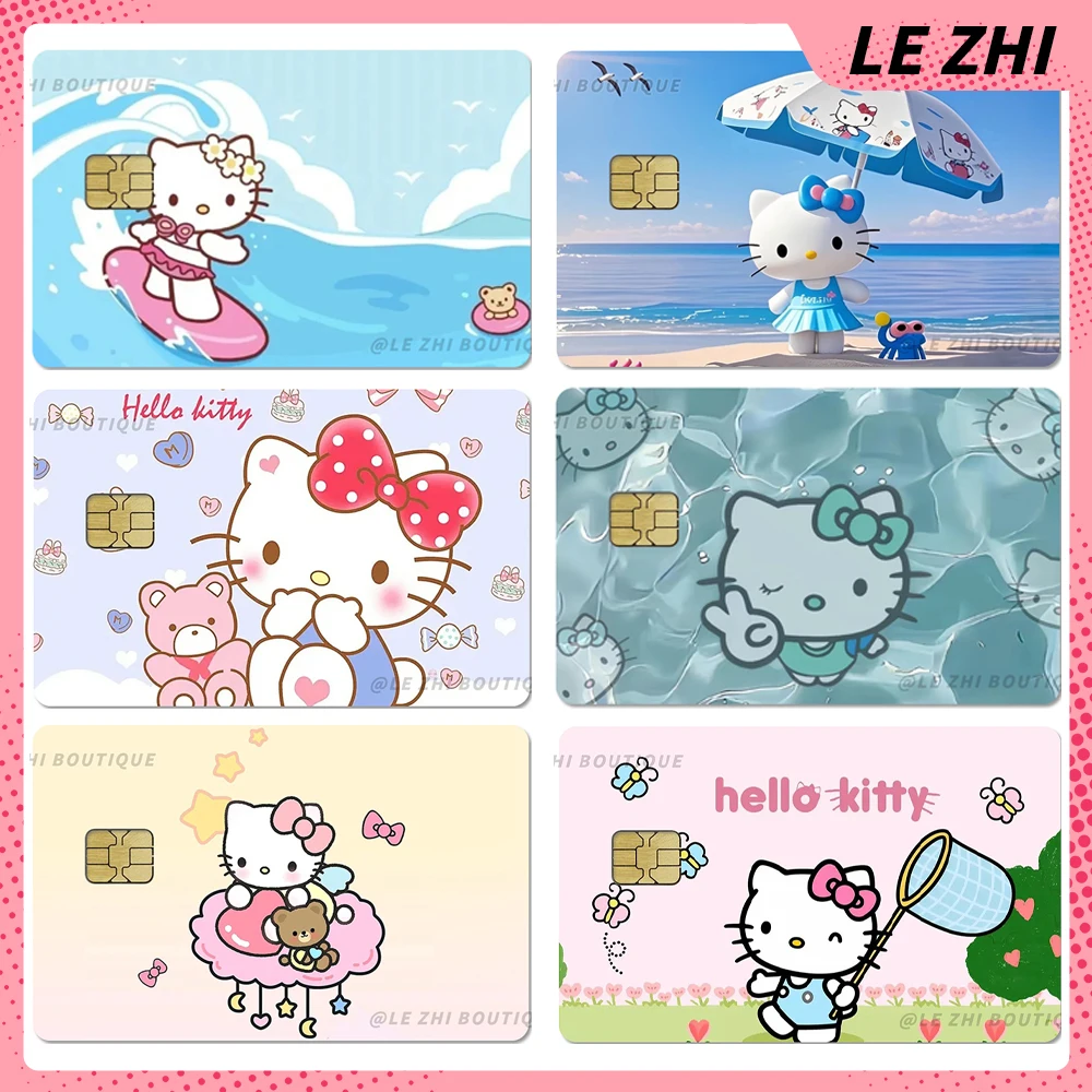 

Kawaii Sweet Sanrio Hello Kitty Shining Rainbow Star Love Protective Film Sticker Pvc Waterproof Credit Card Debit Card Sticker